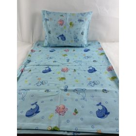   Geri kék bálna gyermek ágyneműhuzat garnitúra (2 részes, pamut) 